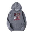 thumbnail image 1 of VALMASS Christmas Sweatshirts for Men Xmas Trees Graphic Long Sleeve Hooded Tops Fall Winter Cozy Warm Going Out Hiking Hoodies (2XL, B Dark Gray), 1 of 5