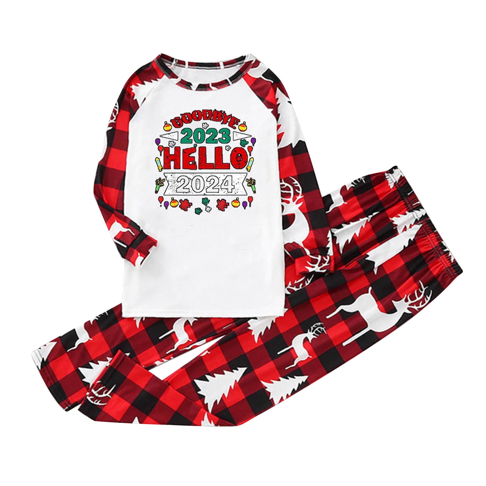 VALMASS Matching Christmas Pajamas for Family Goodbye 2023 Hello 2024