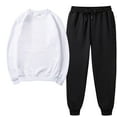 thumbnail image 1 of VALMASS Solid Color Outfit 2 Piece Sport Sets Long Sleeve Round Neck Sweatpant Women (XXL, White), 1 of 4