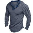 thumbnail image 1 of VALMASS Sweatshirt Long Sleeve Button V Neck Slim Fit Stand Collar Winter Solid Color Pullover Man (XXL, Dark Gray), 1 of 8