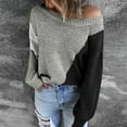 thumbnail image 1 of VALMASS Trendy Long Sleeve Valentine's Day Round Neck Loose Knit Sweater Women (S, Black), 1 of 7