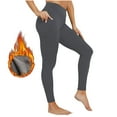 thumbnail image 1 of VALMASS Women High Waist Thermal Leggings Stretch Lightweight Winter Fleece Pants with Pockets Athletic Legging (S, Gray), 1 of 2