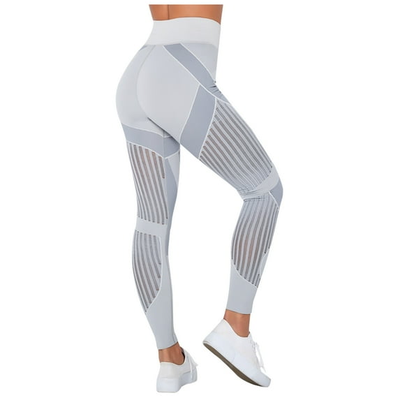 VALMASS Women's High Waisted Stretch Leggings Butt Lifting Workout Skinny Pants Casual Gym Yoga Leggings (M, Gray)