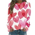 thumbnail image 1 of VALMASS Women's Valentine's Days Graphic Sweatshirts Long Sleeve Pullover Tops Fashion Cute Print Crewneck Sweatshirts (M, Pink-F), 1 of 4
