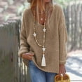 thumbnail image 1 of VALMASS Womens Knit Pullover Deep V Neck Sweater Plus Size Long Sleeve Solid Tops Casual Loose Fitting Sweater (3XL, Brown), 1 of 6