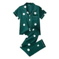 thumbnail image 1 of VALMASS Womens Pajama Set Cute Graphic Crewneck Shirt and Long Pant Pjs Sets 2Pc Sleepwear Loungewear (L, Green-A), 1 of 3