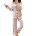 thumbnail image 1 of VALMASS Womens Pajama Sets Button Down Solid Color Cozy Pjs Long Sleeve Sleepwear Lounge Sets with Pocket (M, Pink), 1 of 4