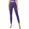 thumbnail image 1 of VALMASS Womens Solid High Waisted Legging Skinny Stretch Cozy Athletic Yoga Pants Seamless Workout Leggings (M, Dark Purple), 1 of 4