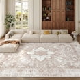thumbnail image 1 of VALOMENE 7'x10' Washable Non-Slip Beige Boho Floral Vintage Area Rug for Living Room Bedroom Dining Room Home Decor, 1 of 13