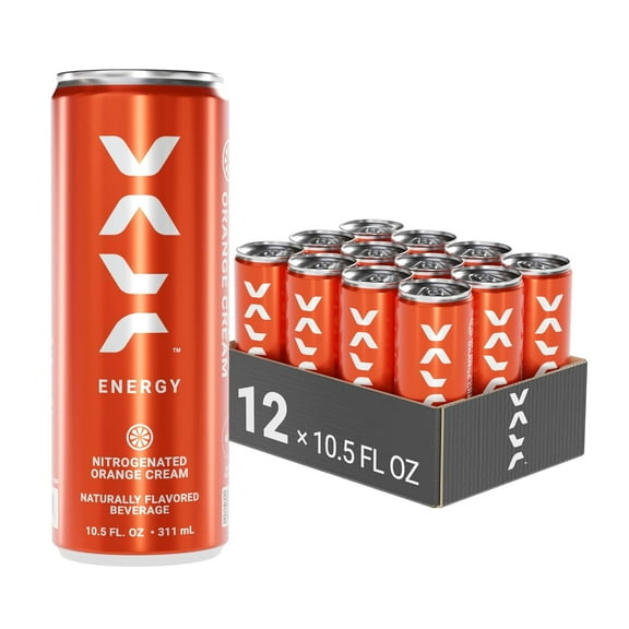VALR Energy | Orange Cream Nitrogen-Infused Energy Drink | 175mg Natural Caffeine from Green Tea | Pre-Workout Performance with Amino Acids & Antioxidants | Gluten-Free & Vegan