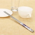 thumbnail image 1 of VALSEEL 1Pair Length White Flower Pattern Stainless Steel Chopsticks Pair New, 1 of 3