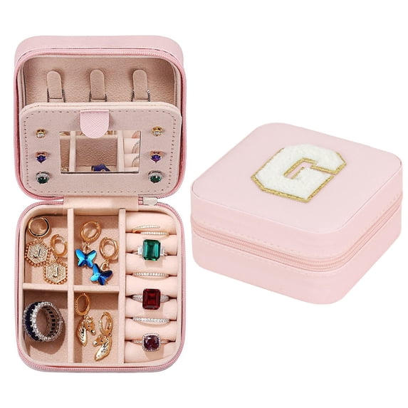 VALSEEL 26 Letters Earring Jewelry Display Storage Box Case Organizer Flannel Tray Holder Gift
