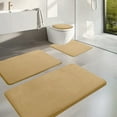 thumbnail image 1 of VALSEEL Bath Rug Set 4 Piece with Toilet Lid Cover and Rug Set Combo, Memory Foam Bath Mat Toilet Mat Universal Soft Comfortable Water Absorption Non-Slip Thick Machine Washable Easier to Dry, 1 of 9