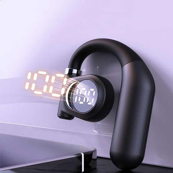 VALSEEL Bluetooth Headset Business Bluetooth Headphones Single Ear OWS Open Bones Conduction Ultra-long Battery Life LED Power Display Intelligent Noise Reduction