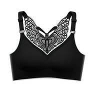 Collections Etc Women's Seamless Lace Butterfly Racerback Bra