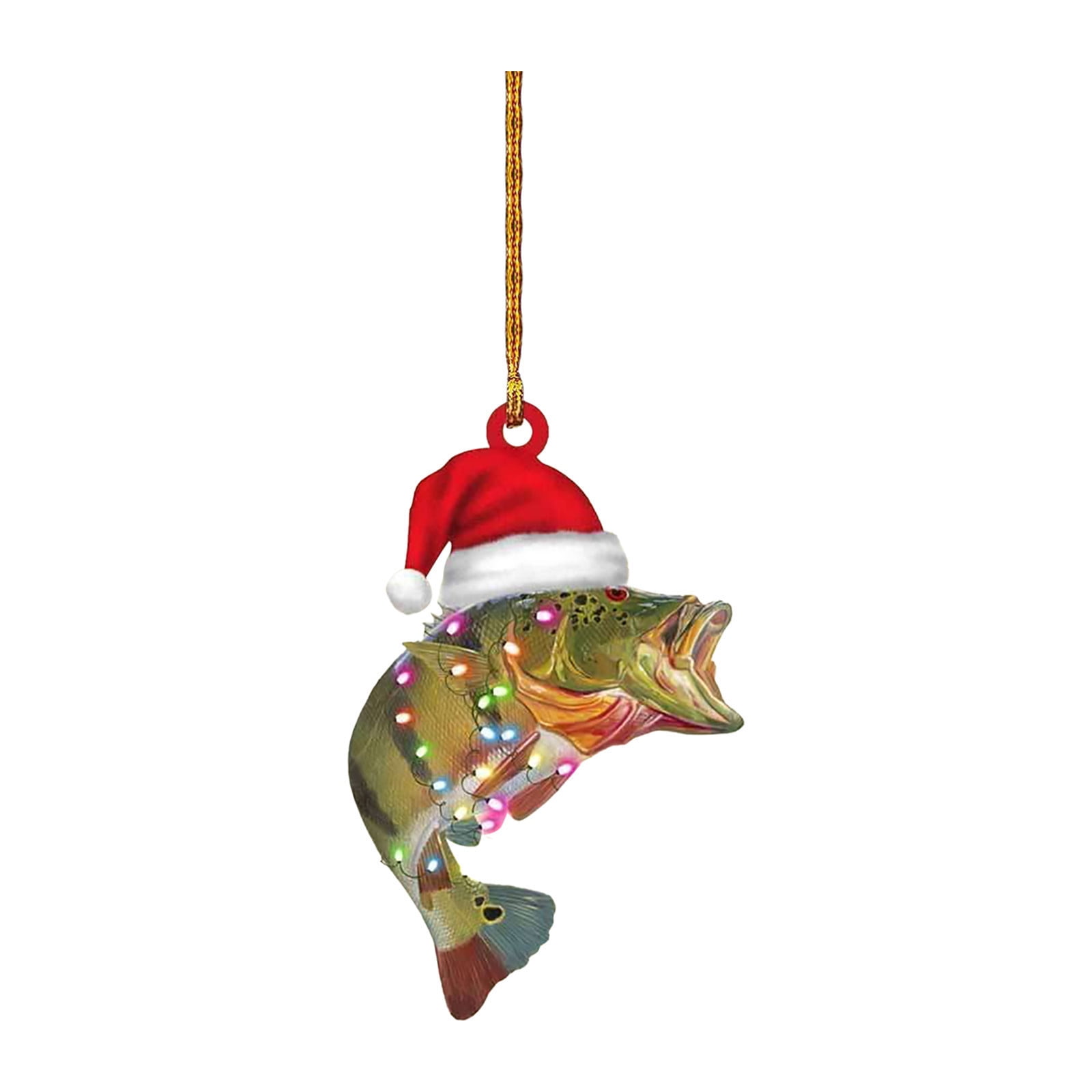 VALSEEL Christmas Tree Decorations, 2024 Green Bass Fishing Decoration