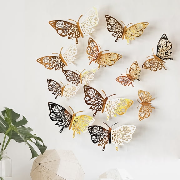 VALSEEL Christmas decoration Flying Hollow Home Decoration Festive Party Layout Cardboard Wall Sticker Home Decor