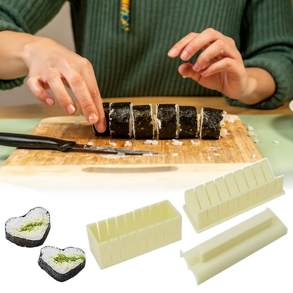 VALSEEL Clearance Sushi Making Kit - Sushi Set Plastic Sushi Making Tools With Multiple Different Shapes Of Sushi Rice Roll Molds - Home Sushi Tools