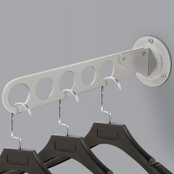 VALSEEL Clothes Hangers Stainless Steel Folding Invisible Clothes Drying Rod Wall Hanging Drying Rack Household Balcony Indoor Bathroom Drying Clothes Five-hole Clothes Drying Rod