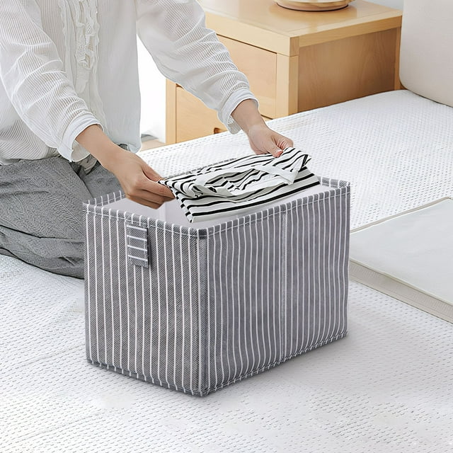 VALSEEL Clothes Storage Foldable Storage Basket Bins for Organizing Fabric Storage Cubes Organizer Rectangular Storage Bins