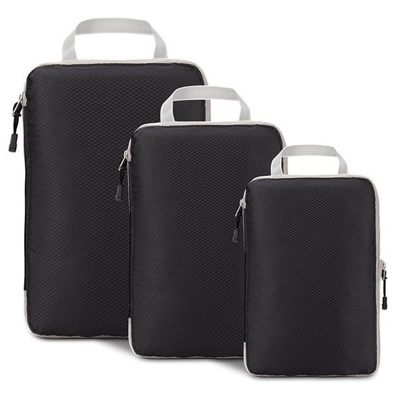 VALSEEL Compression Packing Cubes for Suitcases Travel Essential 3 PCS Expandable Travel Bags Organizer for Luggage Storage Bags