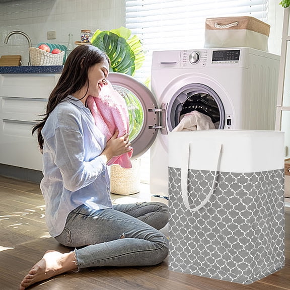 VALSEEL Dirty Clothes Hamper New Rainproof Fabric Dirty Clothes Basket Easy Clothes Sundries Storage Box Foldable Storage Bag Large Capacity Dirty Clothes Basket