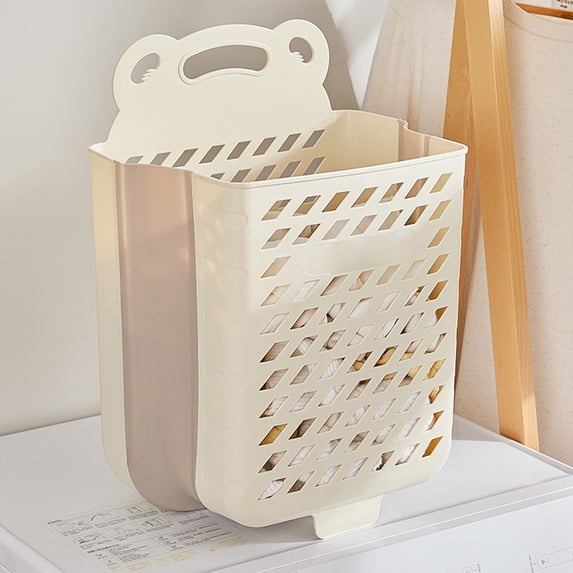 VALSEEL Dirty Clothes Hamper Wall Hanging Dirty Laundry Basket Home Bathroom Foldable Dirty Laundry Basket Large Capacity Hole-less Clothes Storage Basket