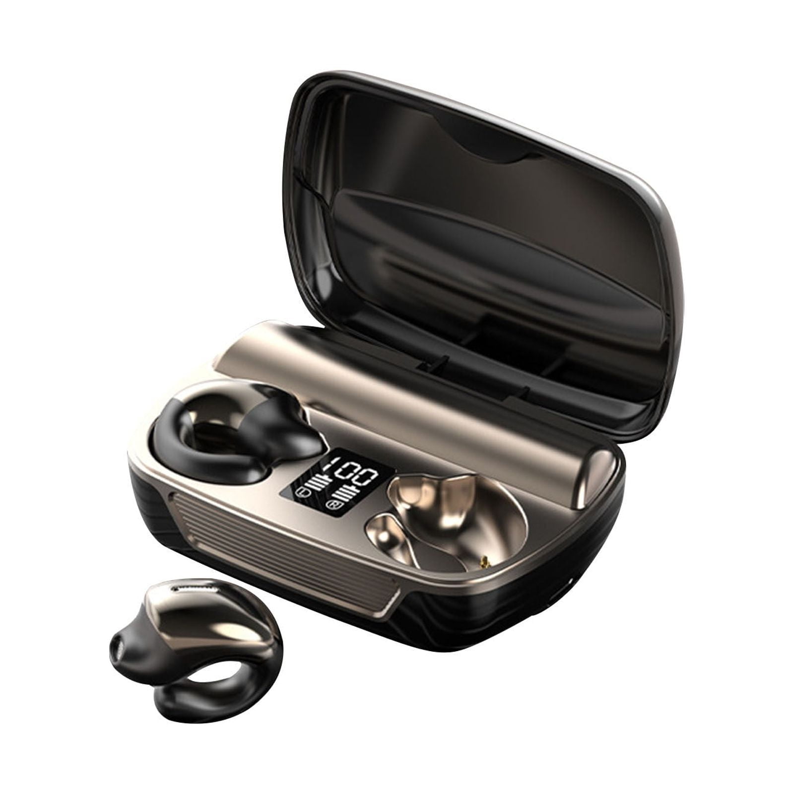 VALSEEL E300 Wireless Bluetooth Headset 5.3 Digital Display Earless High Tech Headset Long Range