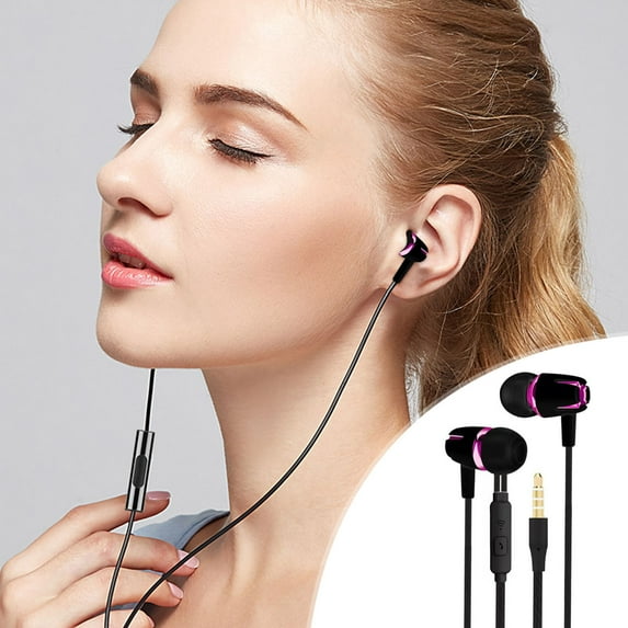 VALSEEL Electronics Earbuds Wired with Microphone Noise Isolating In-Ear Headphones Powerful Heavy High Definition Earphones Compatible Most 3.5mm on Clearance
