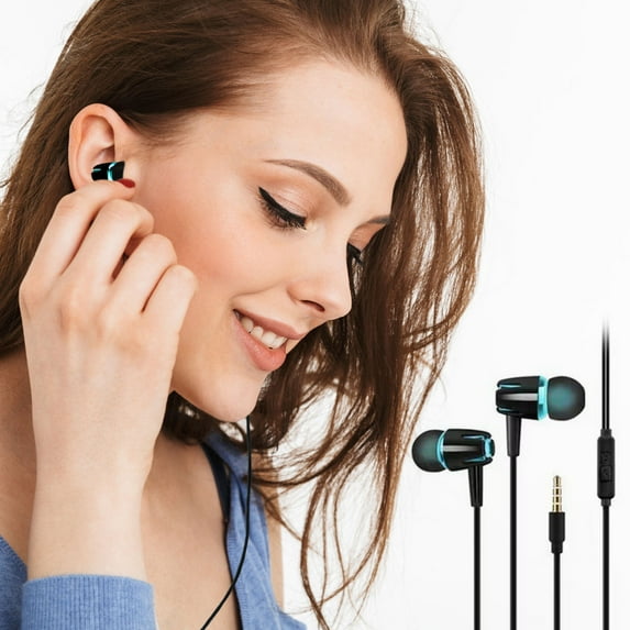 VALSEEL Electronics Earbuds Wired with Microphone Noise Isolating In-Ear Headphones Powerful Heavy High Definition Earphones Compatible Most 3.5mm on Clearance