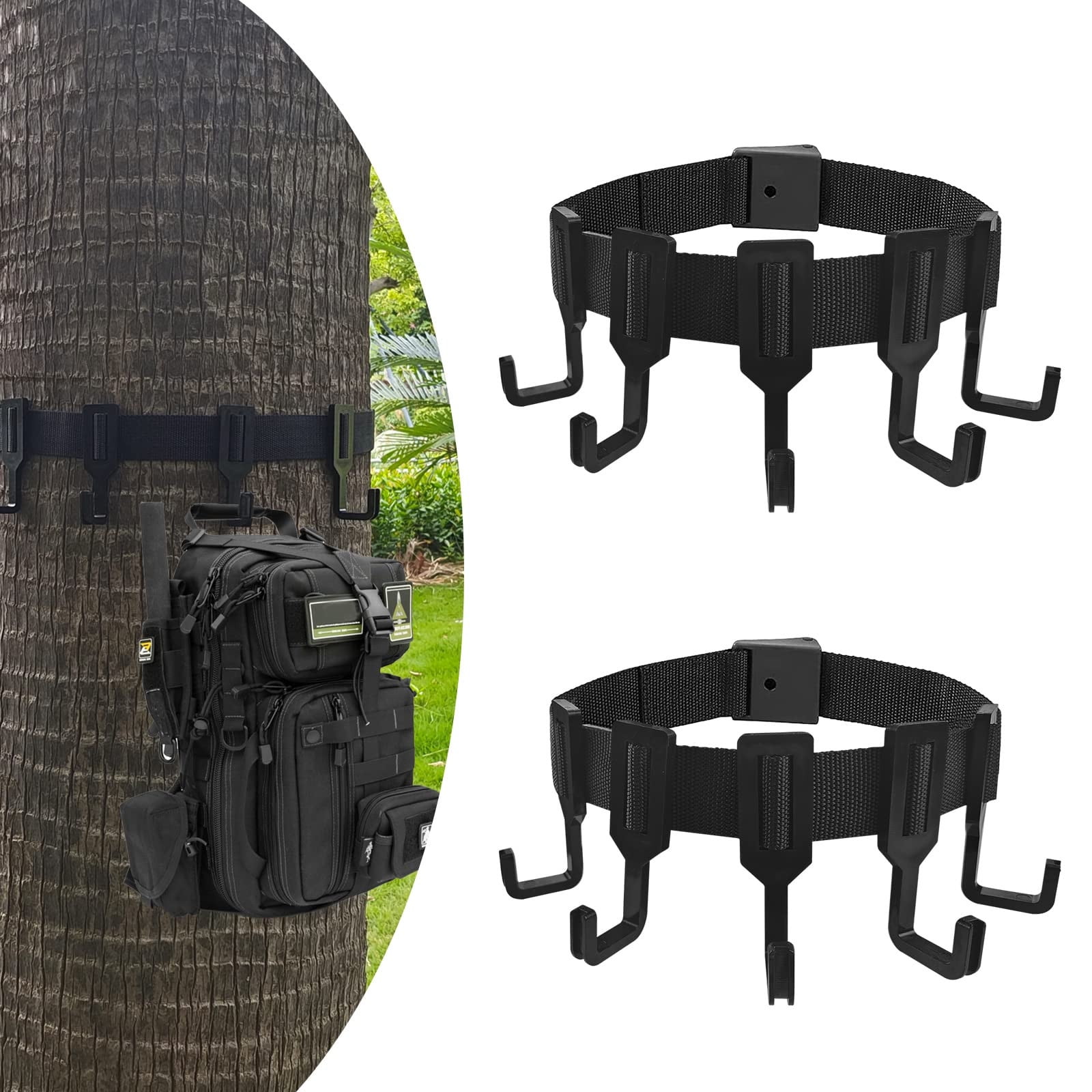 VALSEEL Equipment Treestands Hanger Tree Equipped Forest Gear Hooks Tree Stand Gear Hooks Plastic Hunting Users Outside Using Webbing Tree Hooks