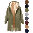 thumbnail image 1 of VALSEEL Fleece Hoodie Men Long-Style Plus Size Winter Men Hoodies Zip Up with Pocket Long Sleeve Warm Hooded Jacket Coat for Men Army Green M, 1 of 6