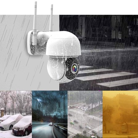 VALSEEL Full Colour Night Vision Motion Detection Two-way Intercom Surveillance Camera 2.4GHz Wifi 360 Degree Tracking Ball Outdoor Rainproof