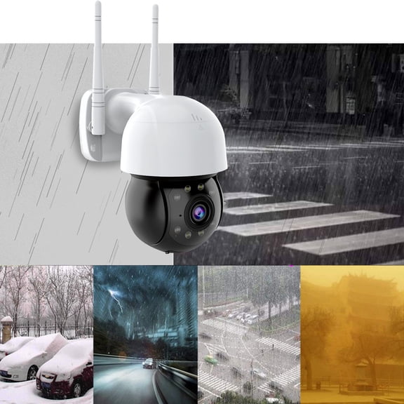VALSEEL Full Colour Night Vision Motion Detection Two-way Intercom Surveillance Camera 2.4GHz Wifi 360 Degree Tracking Ball Outdoor Rainproof