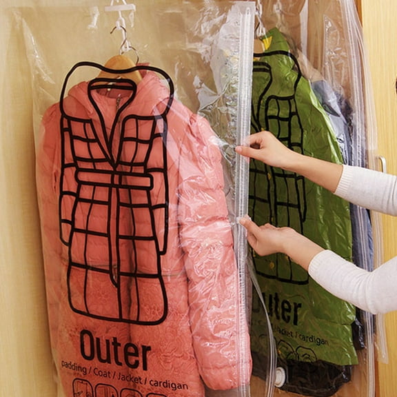 VALSEEL Hanging Vacuum Storage Bags Hanging Vacuum Storage Bags Clothes Storage Bags Reusable Vacuum Storage Bags Can Be Used To Hold Dresses,, Down Jackets and O Gadgets for Home