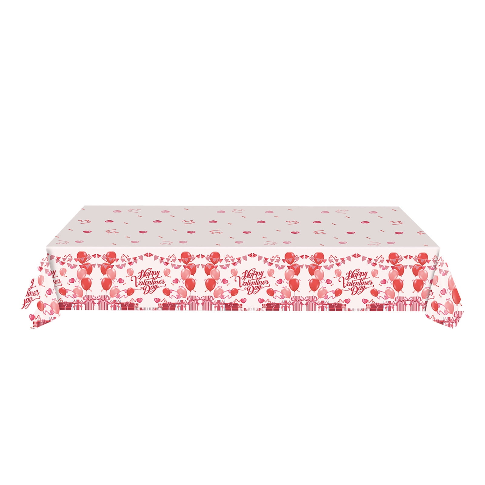 VALSEEL Happy Valentine's Day Round Tablecloth Love Heart Table Cloth
