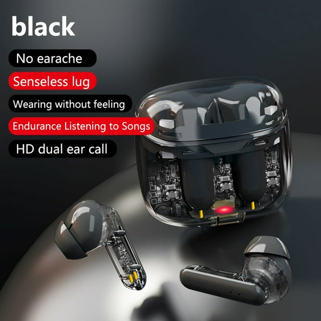 VALSEEL Headphones Wireless Bluetooth, Bluetooth Headset Transparent Machine Compartment Wireless Two-ear Low-latency Game Headset, Gaming Headphones