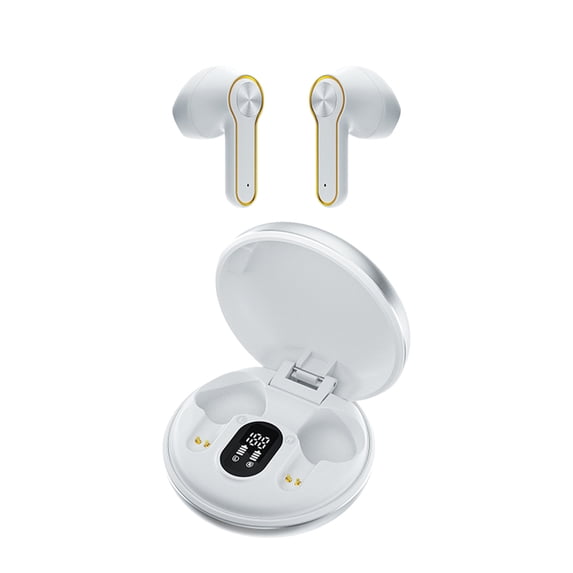 VALSEEL Headphones Wireless Bluetooth, Wireless Bluetooth Headset Metal Charging Compartment Compact and Stylish Design, Digital Display