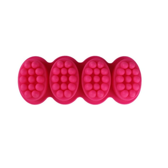 VALSEEL Home & Kitchen 4 Cavity Massage Bar Silicone Molds DIY Fondant Chocolate Soap Moulds Tray