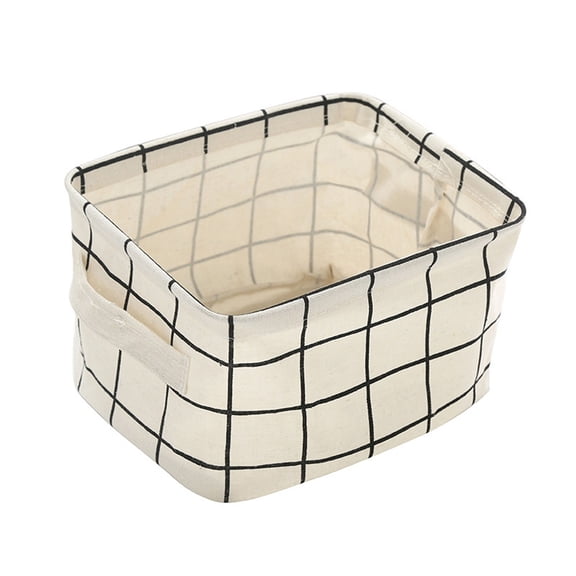 VALSEEL Home Storage ClearanceCanvas Storage Bins Basket Organizers Foldable Fabric Cotton Linen Storage Bins For Makeup Book Baby Toy Basket