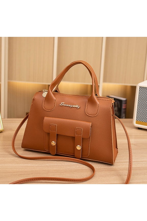 Home Storage ClearanceWomen's Shoulder Bag Fashion New Pattern Solid Handbag Shoulder Bag Dual Purpose High Capacity Zipper Bag