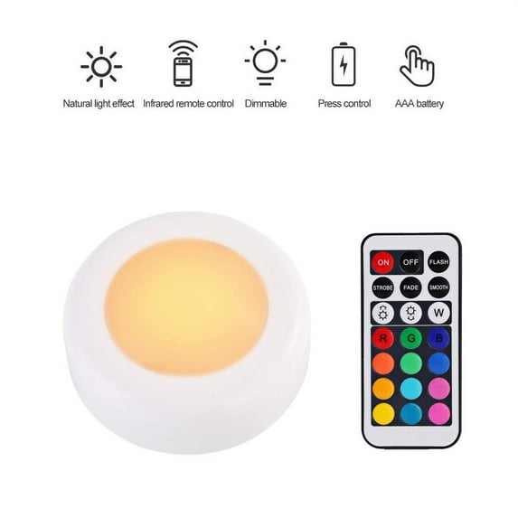 VALSEEL Household Appliances Clearance LED Puck Lights Night Light,12 Color Ice Light, Color Remote Control Light, LED Cabinet Light