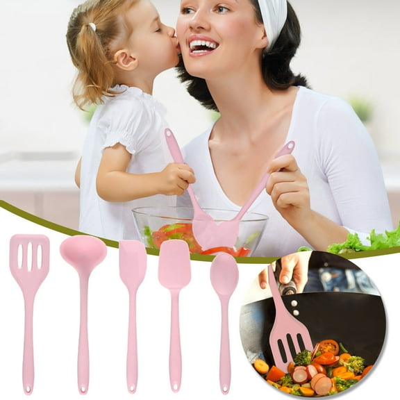 VALSEEL Kitchen Gadgets 5 Piece Silicone Spatula Set, Kitchen Silicone Spatula Utensil Set for Nonstick Cookware for Cooking Baking Mix