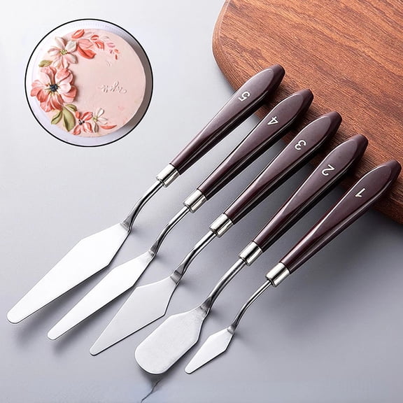 VALSEEL Kitchen Gadgets, Piece Stainless Steel Cake Buttercream Icing Spatula, Baking Tools, Mixing Spatula Set, Oil Paint Toning Decorating Spatula, Grilling Spatula