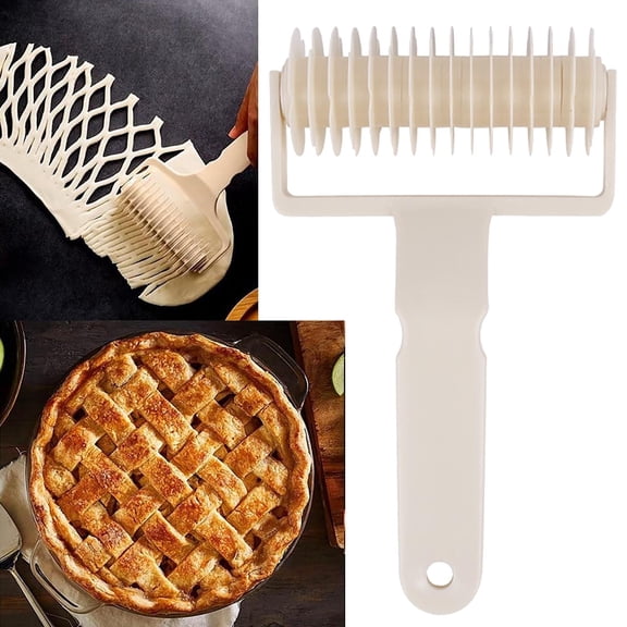 VALSEEL Kitchen Gadgets, Plastic Dough Roller Knife, Pizza Roller Mesh Knife, Baking Tool