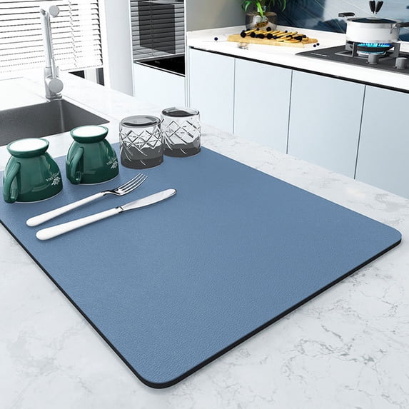 VALSEEL Kitchen Sink Mat, Kitchen Countertop Mat, Soft Diatomaceous Mud Absorbent Mat, Cup Mat, Dishwasher, Chopsticks, Non Slip Drainage Mat