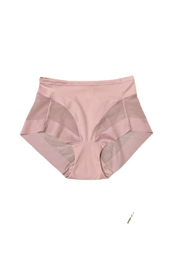 Mid-waist Transparent Mesh Briefs High Elastic Comfortable Ice Silk Women Underwear Large Size Ultra-thin