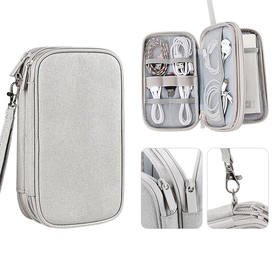 VALSEEL Multi Layer Digital Accessory Storage Bag Hard Drive Portable Power Bank Earphones Convenient to Carry Portable Waterproofs Storage Bag on Clearance