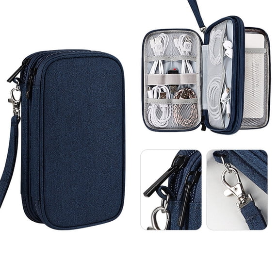 VALSEEL Multi Layer Digital Accessory Storage Bag Hard Drive Portable Power Bank Earphones Convenient to Carry Portable Waterproofs Storage Bag on Clearance