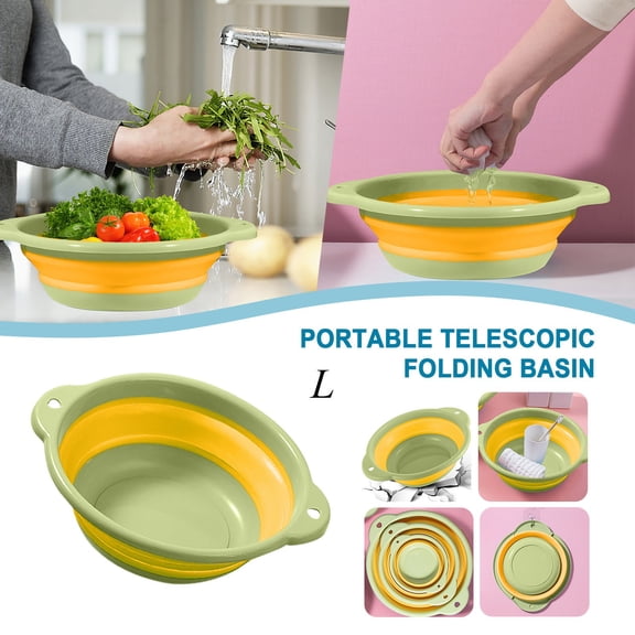 VALSEEL Multifunctional Portable Telescopic Folding Silicone Plastic Basin Washbasin